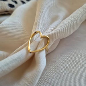 Bague LOVE Cœur Doré Acier Inoxydable – Intemporelle