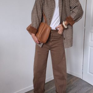 Jean ballon taille haute – "Café Latte"