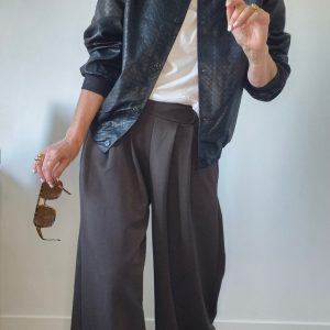 Pantalon "Julien" chocolat taille élastique – Confort et élégance