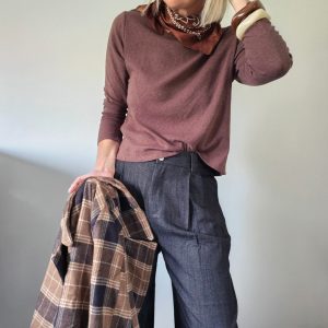 Top "Brown Essential" – Manches longues col rond