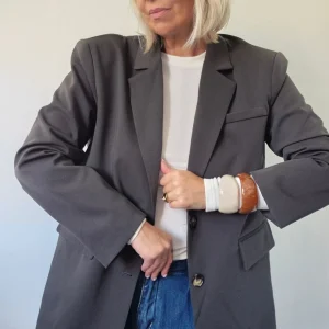 Blazer "Marni" oversize marron – Fente croisée dos