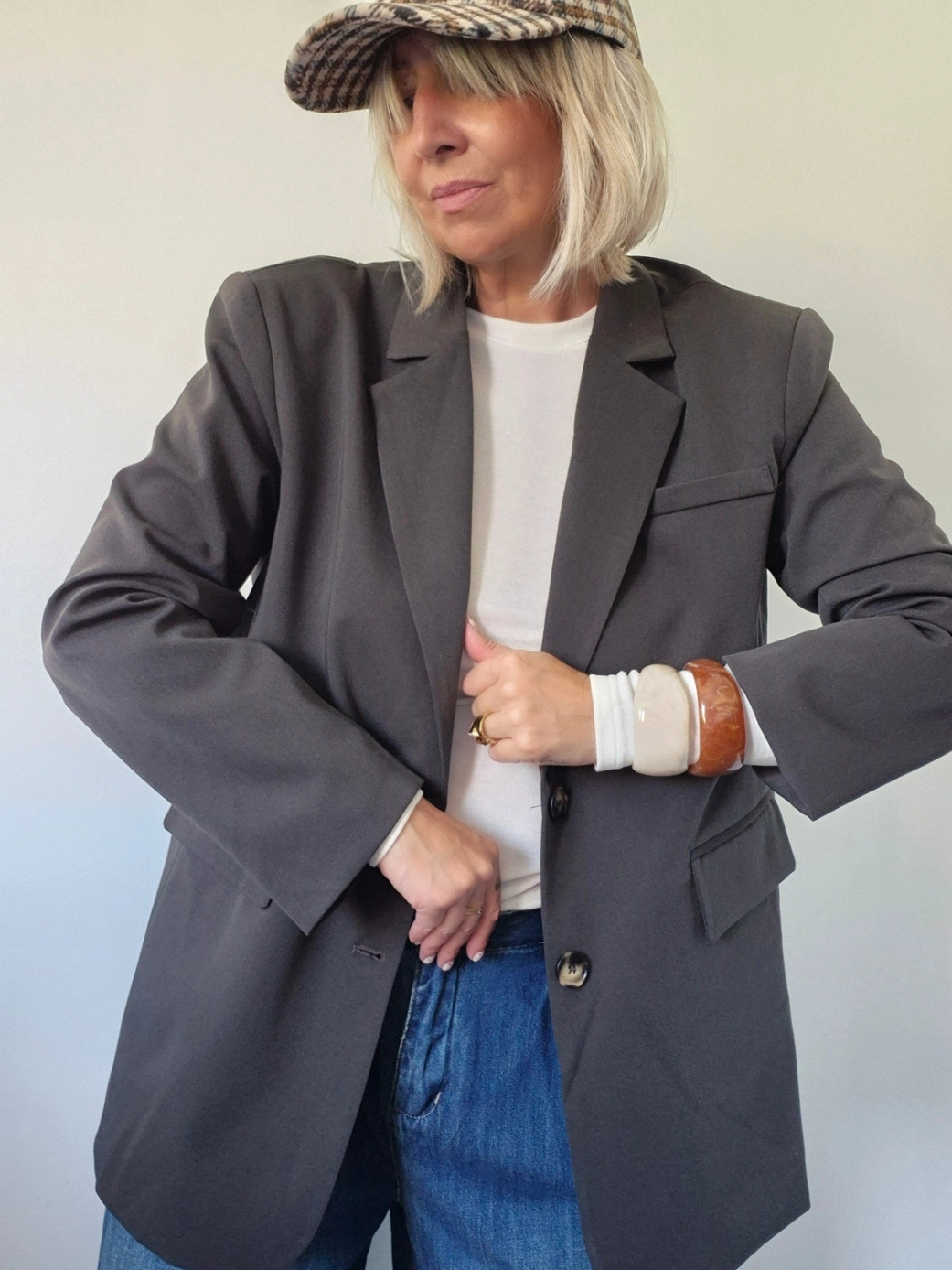 Blazer "Marni" oversize marron – Fente croisée dos