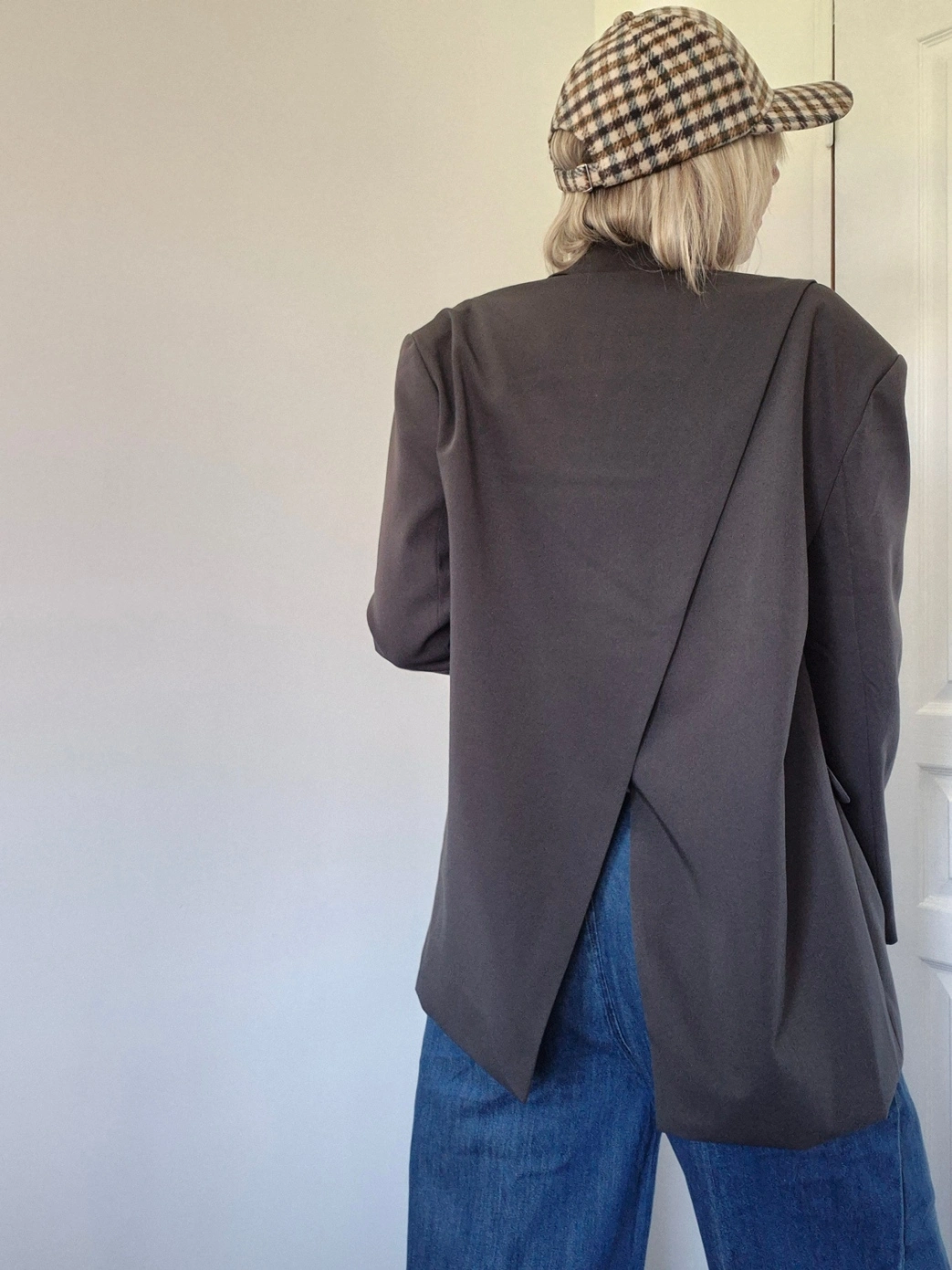 Blazer "Marni" oversize marron – Fente croisée dos – Image 2