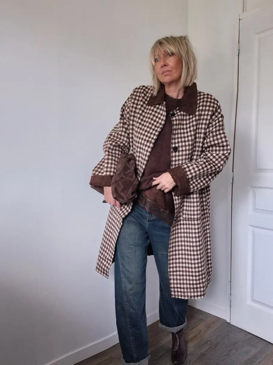 Manteau "Charly" – Vichy & Douceur Bouclette – Image 2