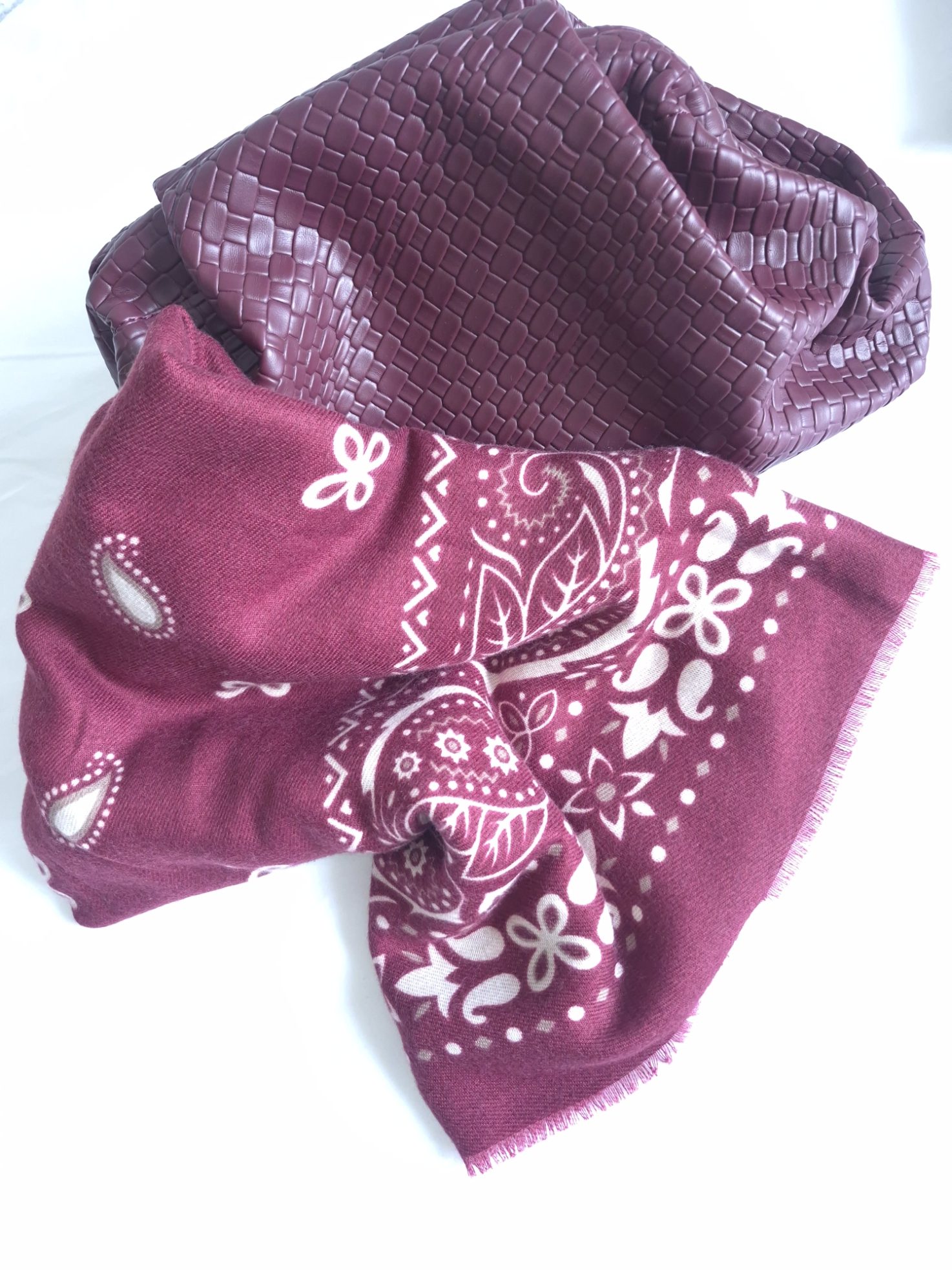 Écharpe “Mina” – Bandana Imprimé Acrylique – burgundy