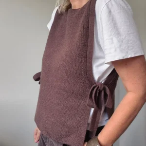 Pull "Clém" – Sans Manches à Liens Chocolat