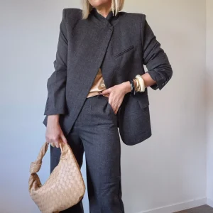 Blazer “Édith” – Gris anthracite chiné COUP DE COEUR