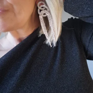 Boucles d’oreilles Livia – Strass doré ou argenté