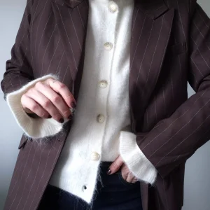 Blazer Alphonse – marron à fines rayures