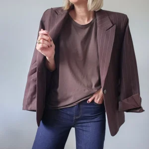 T-shirt Marcel – Oversized col rond marron