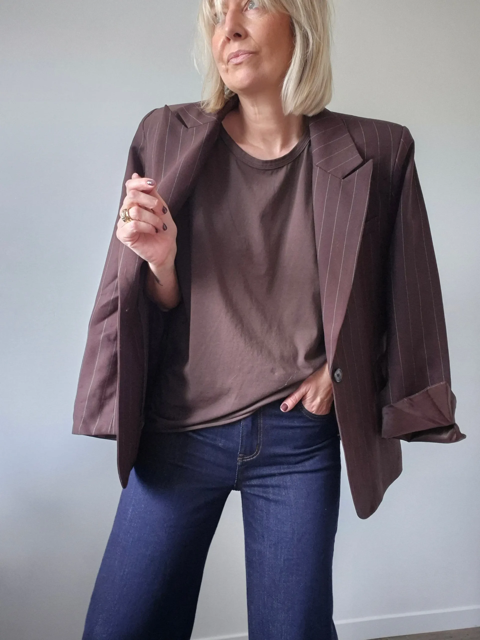 T-shirt Marcel – Oversized col rond marron