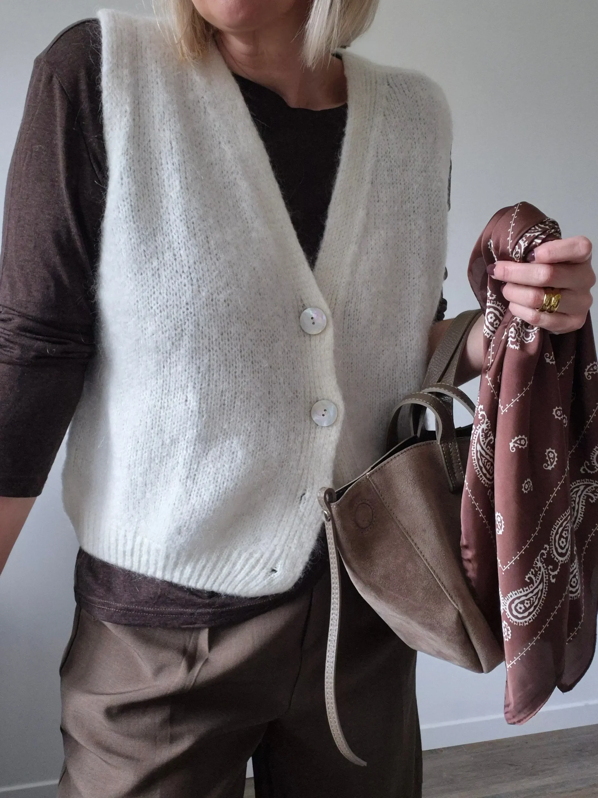 Gilet Apolline – Sans manches en kid mohair écru – Image 2
