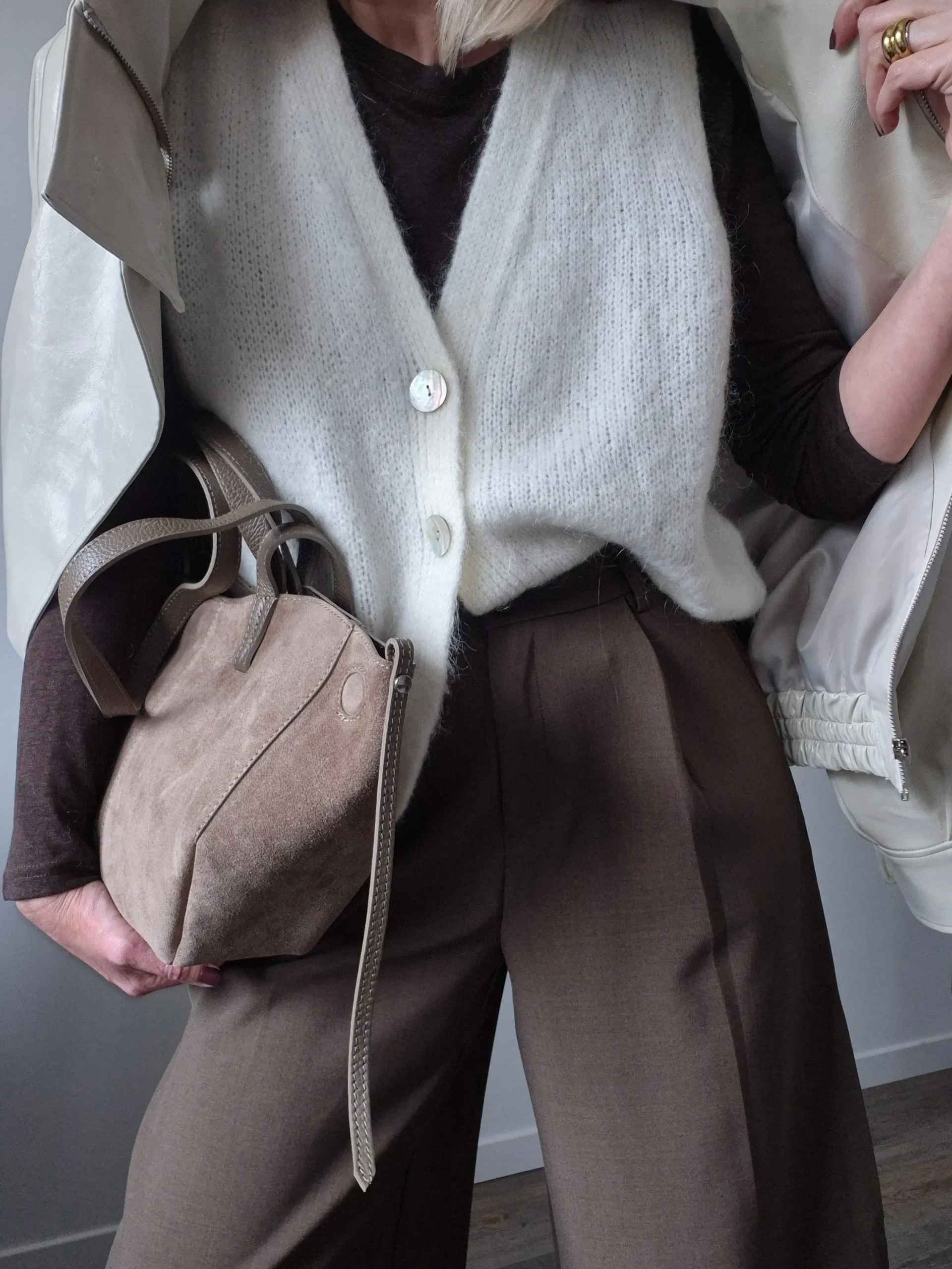 Gilet Apolline – Sans manches en kid mohair écru