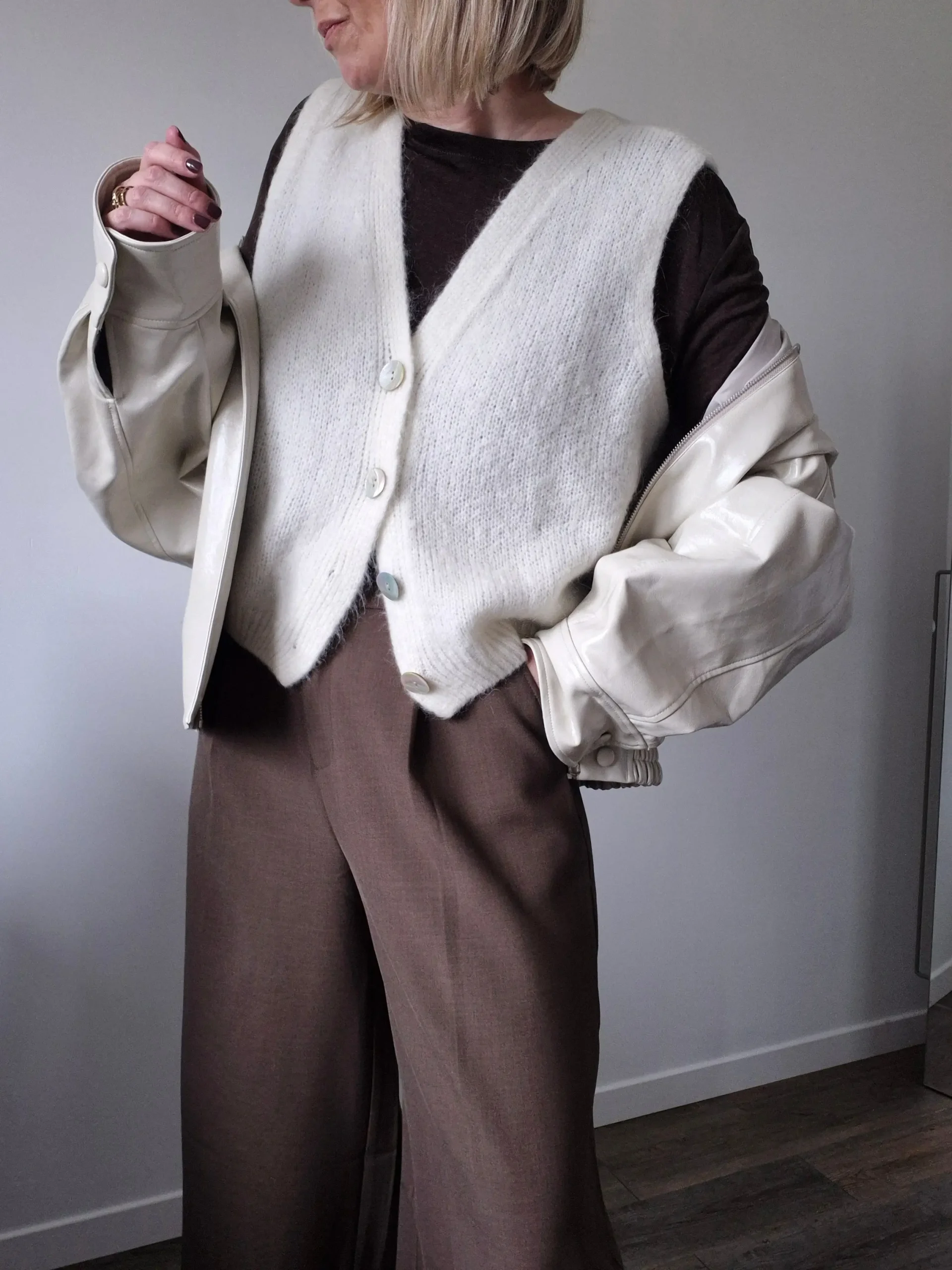 Gilet Apolline – Sans manches en kid mohair écru – Image 4