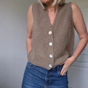 Gilet sans manches Noéline – Kid mohair camel
