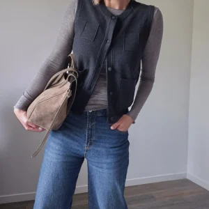 Gilet sans manches Charlie – Gris structuré