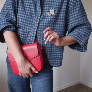 Veste "Siena" denim vichy oversize