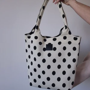 Sac cabas “Camélia” à pois noirs