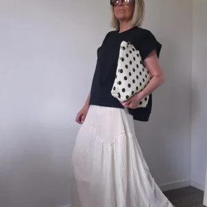 Jupe longue Élina – Voile de coton écru