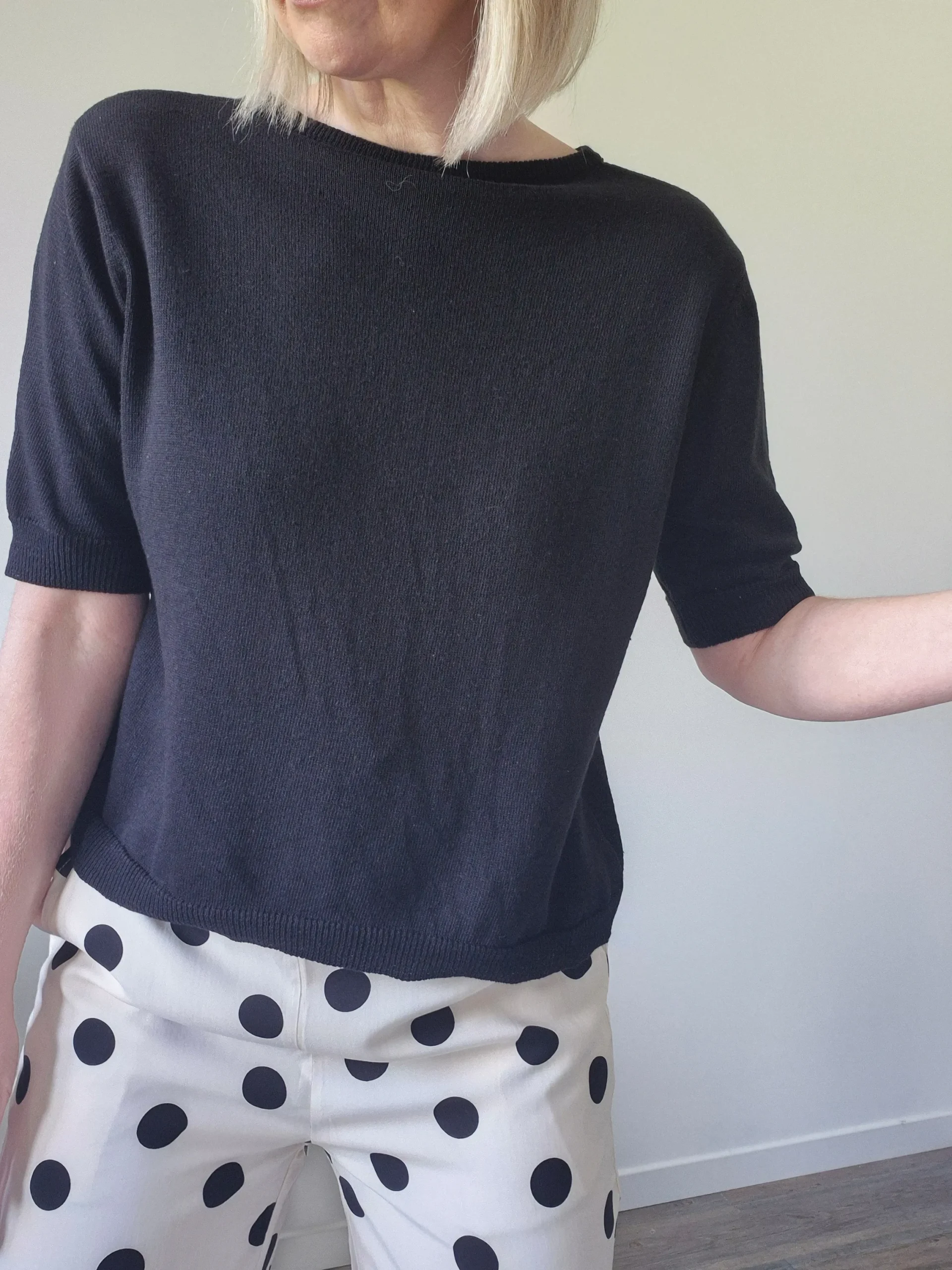 Gilet Cléo – Noir réversible double porté – Image 2