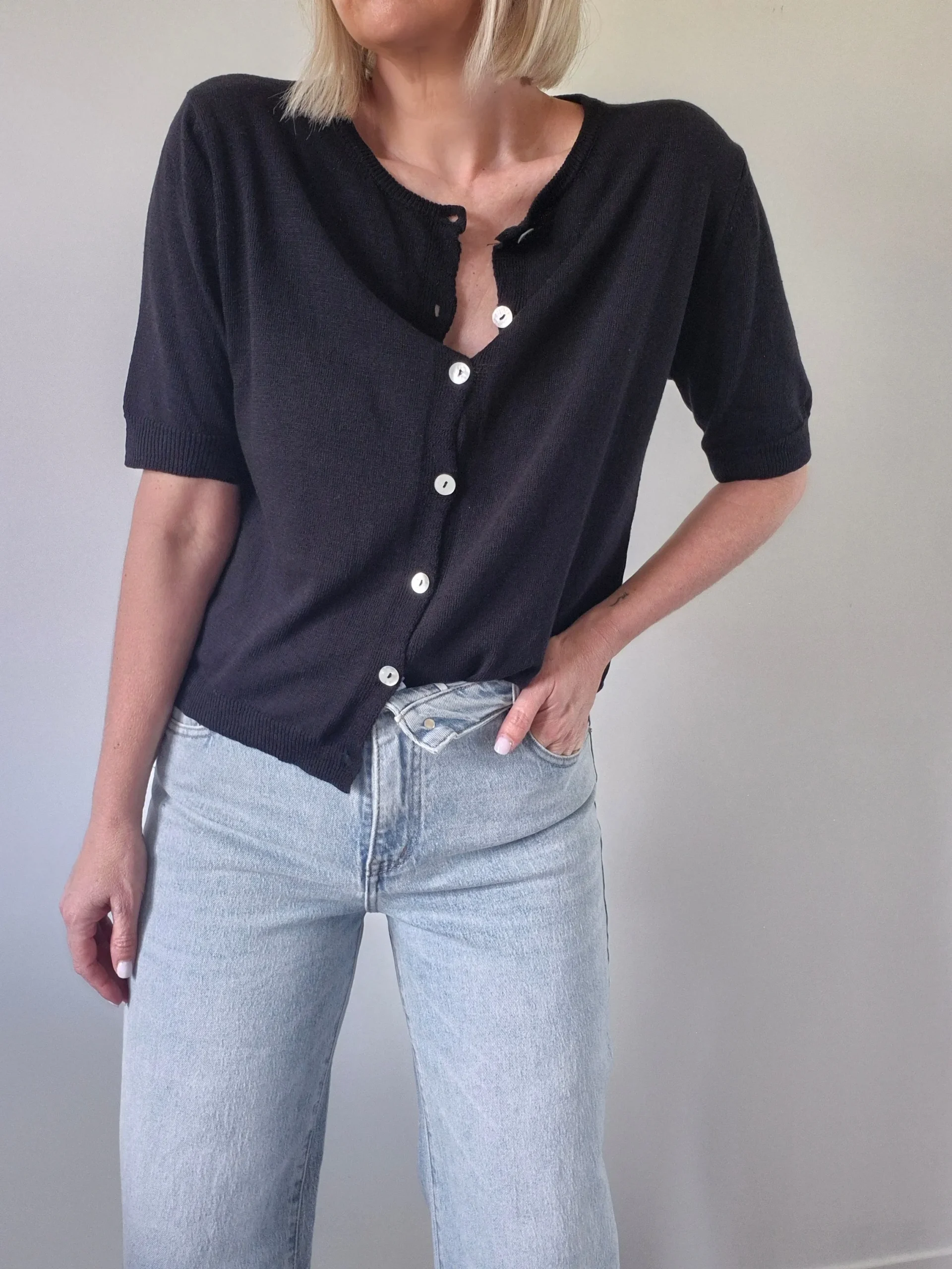 Gilet Cléo – Noir réversible double porté