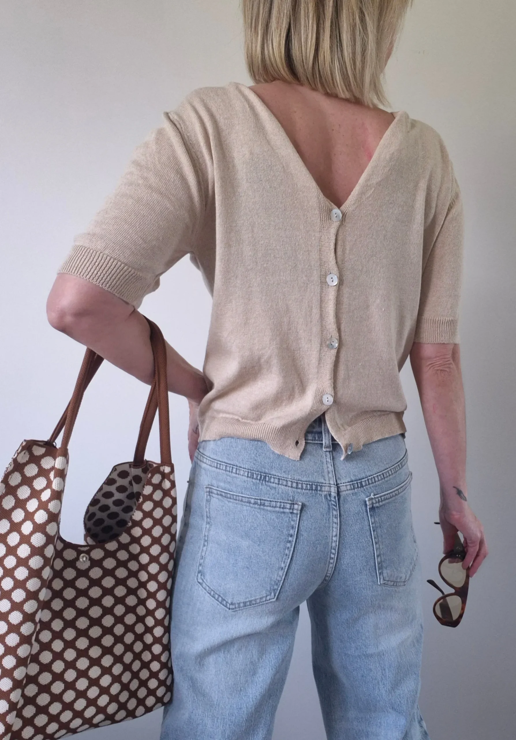 Gilet Cléo – beige réversible double porté – Image 5