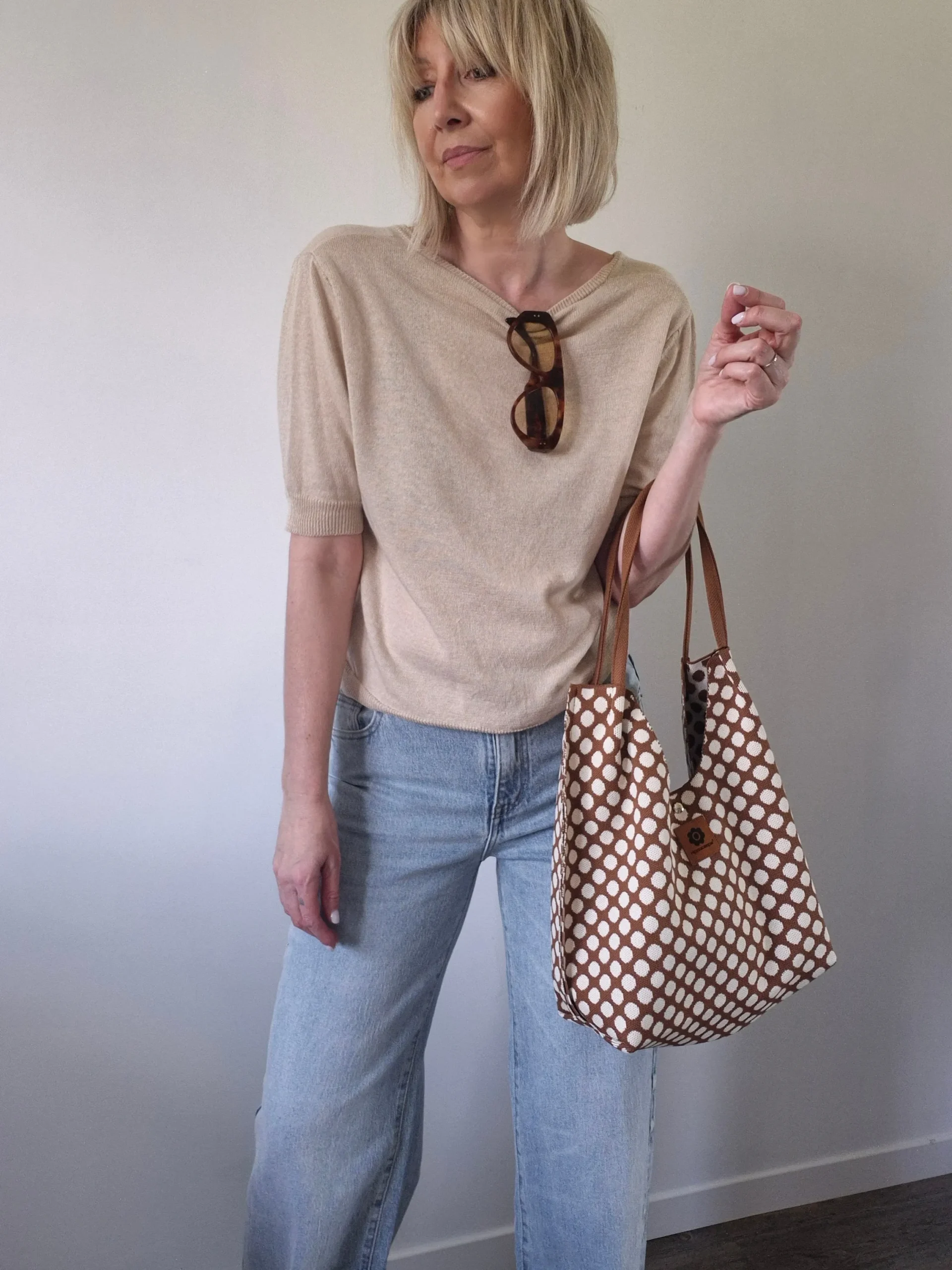 Gilet Cléo – beige réversible double porté – Image 4