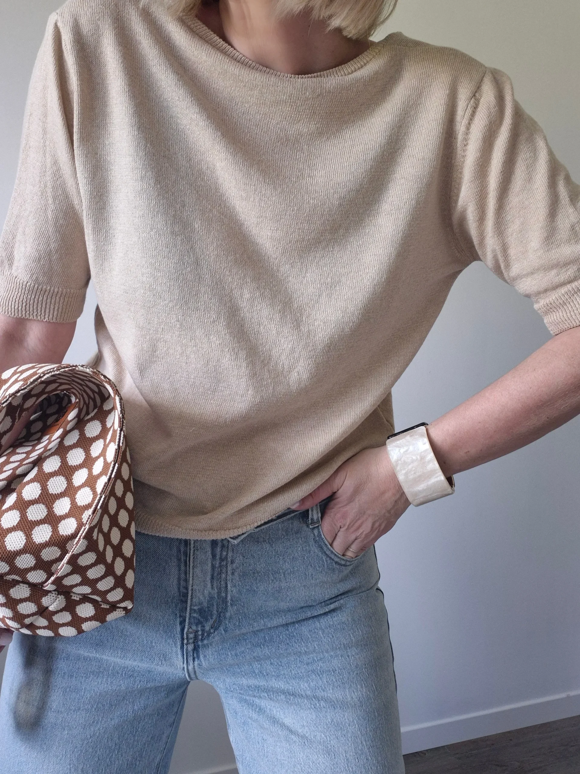 Gilet Cléo – beige réversible double porté – Image 3