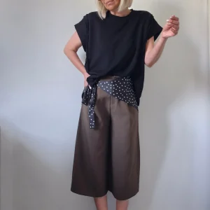 Jupe-culotte Bertille – Marron – fluide PREMIUM