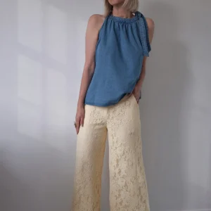 Pantalon dentelle Lunaire – jaune beurre – An’ge