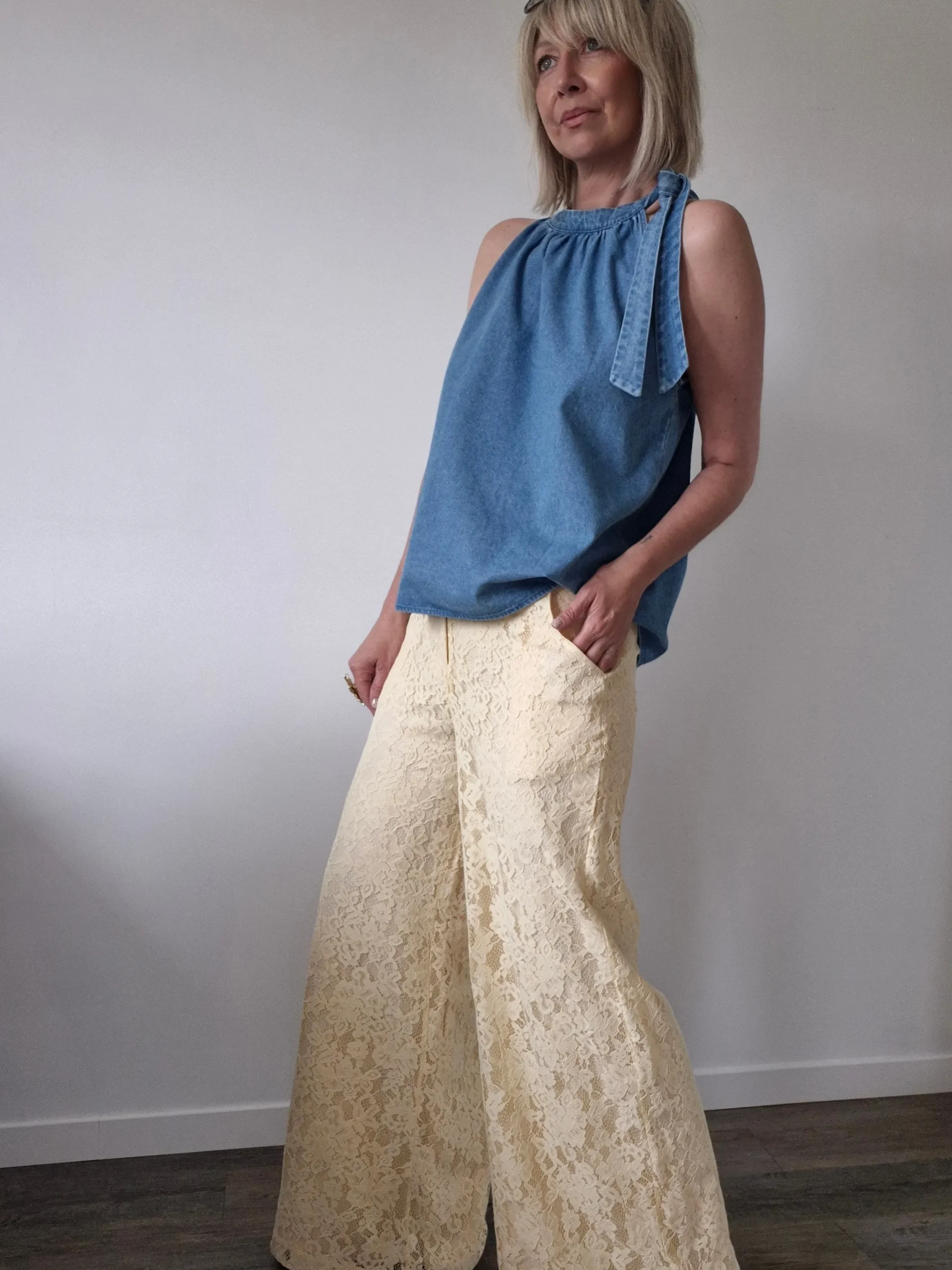 Pantalon dentelle Lunaire – jaune beurre – An’ge – Image 2