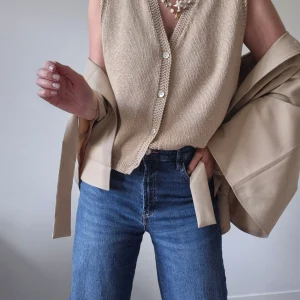 Gilet sans manches “Duna” – beige naturel